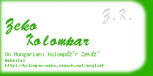 zeko kolompar business card